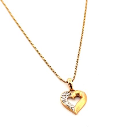 18” Ross Simons Gold Vermeil 925 Sterling Silver Heart Pendant Necklace 3.1g