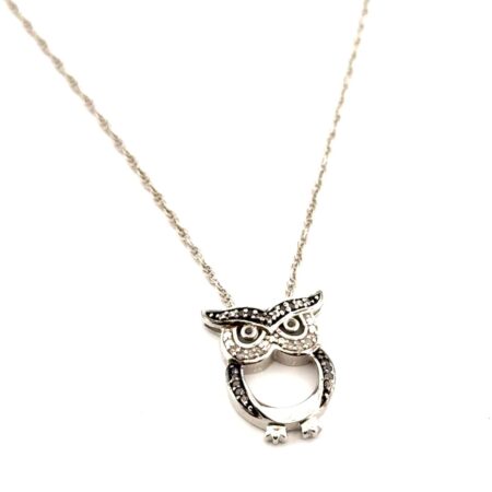 18” PAJ 925 Sterling Silver Owl Pendant Necklace 4.2g
