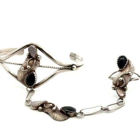 Lois Hill Native American Sterling Silver Slave Bracelet, Size 8.25 Ring, 17.5g