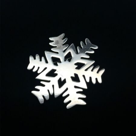 925 Sterling Silver Snowflake Design Pin/Brooch, 15.0 Grams
