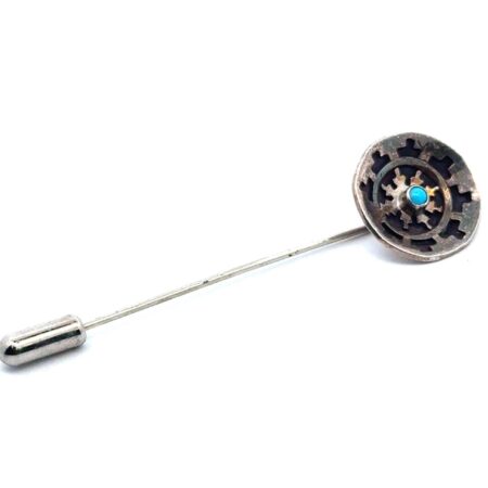 925 Sterling Silver & Turquoise Southwestern Stick Pin, 2.8g