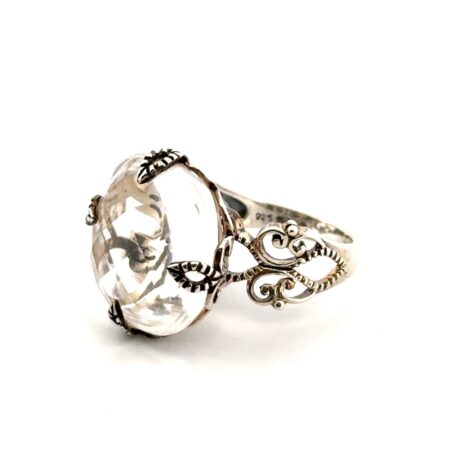 Size: 6.5 Silpada 925 Sterling Silver White Topaz Filigree Ring 8.7g