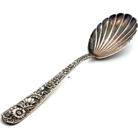 S. Kirk & Son Inc. 925 Sterling Silver 6.25” Repousse Sugar Spoon, 35.0g
