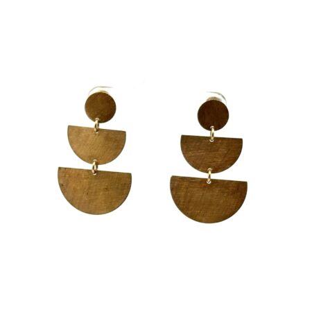 Dyadema Italian 925 Sterling Silver Gold Vermeil Geometric Dangle Earrings, 7.7g