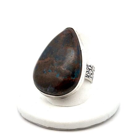 Size-9 925 Sterling Silver Sonoran Sunset Jasper Ring, 16.8g
