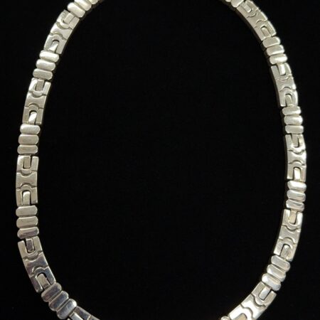 16” Vintage Taxco .925 Sterling Silver Mexico Choker Necklace, 110.2g