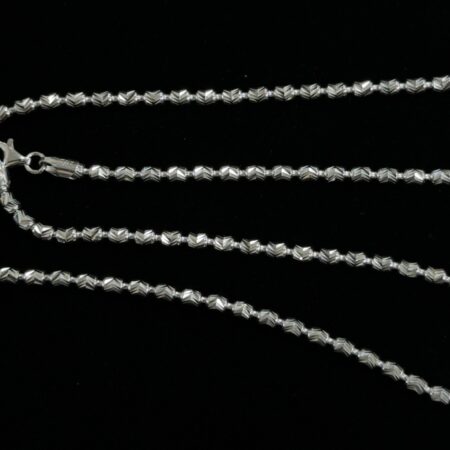 18” x 3mm 925 Sterling Silver High Polished Diamond Cut Bar Link Necklace, 10.9g