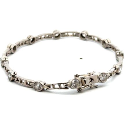 7.75” 925 Sterling Silver CZ Tennis Bracelet, 11.2g