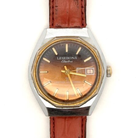 Vtg. Leseikona Electra 23 Jewel Manual Wind Date Function Wrist Watch, Working