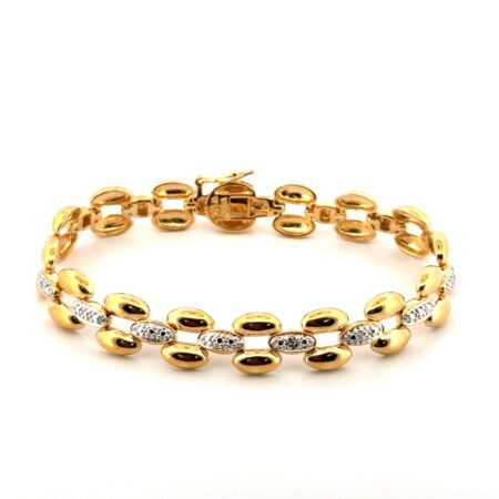 7” Ross Simons Gold Vermeil 925 Sterling Silver Triple Row Rice Bead Bracelet