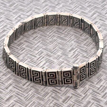 7.5” x 11mm 925 Sterling Silver Two-Sided Panel Link Bracelet, 37.5g