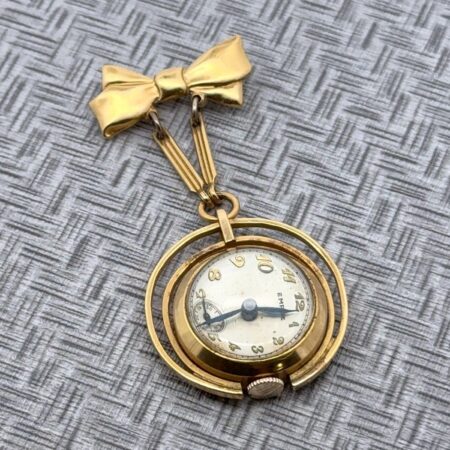 Vintage Empire 10k RGP Distinct Working Manual Wind Watch Brooch/Pin, Engraved