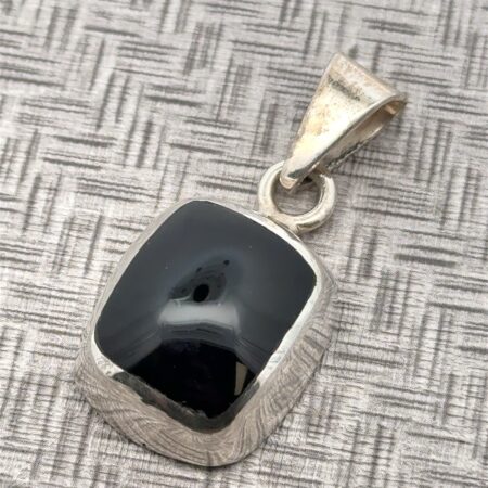 Taxco 925 Sterling Silver Black Onyx Pendant, Mexico, 12.1g