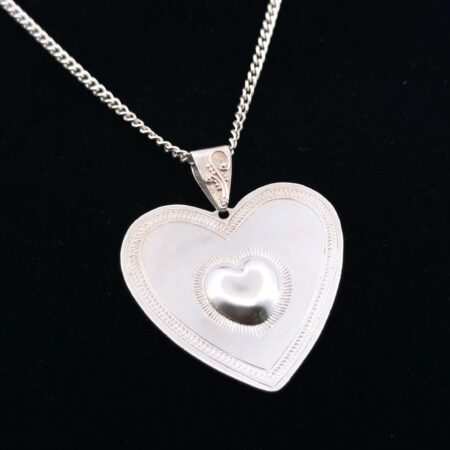 24” D. Lucas 925 Sterling Silver Heart Pendant Necklace 16g