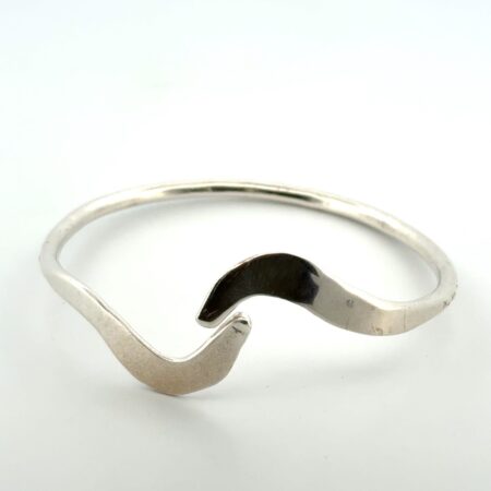 7” Modernist 925 Sterling Silver Wavy Bangle Bracelet 16.4g
