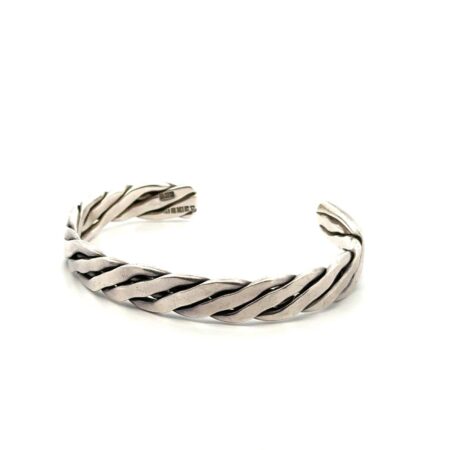 6.75” x 10mm 925 Sterling Silver Braided Cuff Bracelet, 32.1g