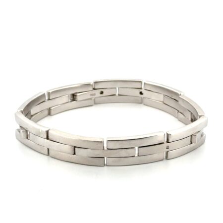 7” Interlocking 925 Sterling Silver Flat Link Bracelet 41.6g