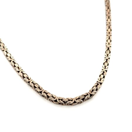 18” x 4.5mm Italy 925 Sterling Silver Square Byzantine Chain Necklace 43.8g