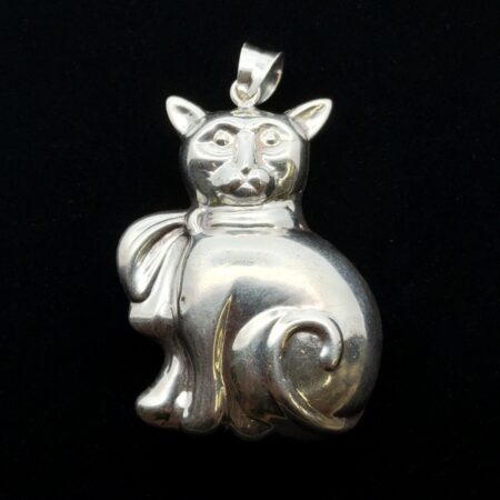 Vintage Puffy Car 925 Sterling Silver Large Pendant, 12.9g