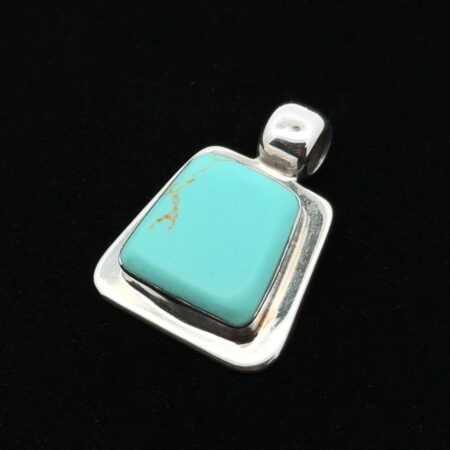 ATI 925 Sterling Silver Turquoise Pendant, Mexico, Southwestern Design, 8.8g