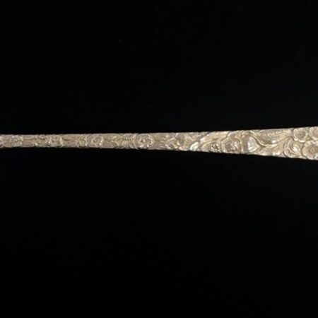 Stieff Rose Repousse 7.5” 925 Sterling Silver Iced Tea Spoon 39.1g Each 8 Avail.