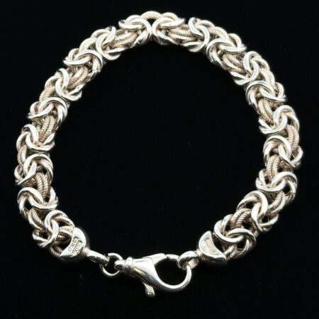 8” x 10mm Milor 925 Sterling Silver Byzantine Bracelet, Italy, 21.5g