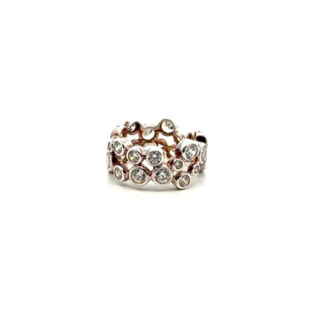Size-6 925 Sterling Silver CZ Eternity Ring, 5.4g