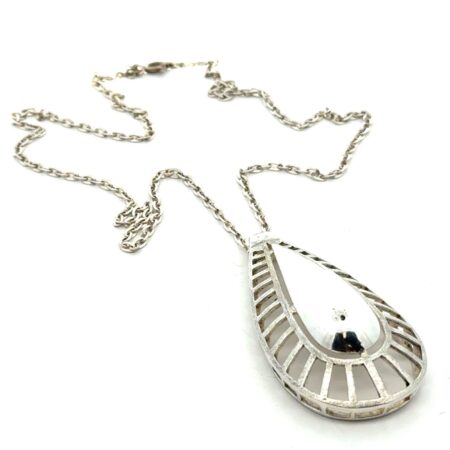 24” .925 Sterling Silver Teardrop Pendant Necklace, 19.5g