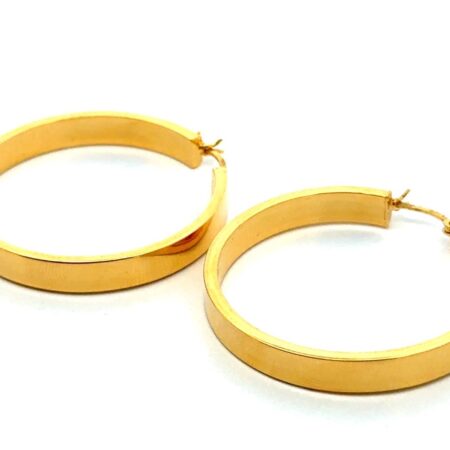 .925 Sterling Silver Gold Vermeil 1.5” Hoop Earrings, 6.1g