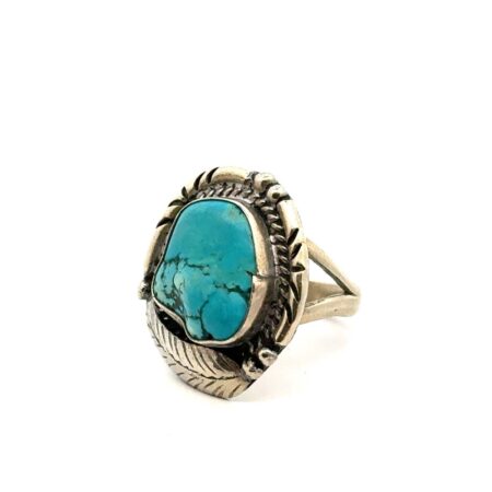 Vintage .925 Sterling Silver Turquoise Ring, Made In Mexico, Size-9.5, 10.4g