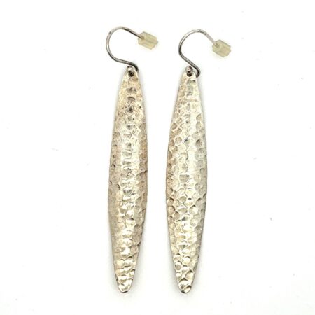 ATI .925 Sterling Silver 2.5” Hammered Earrings, 5.9g, Mexico