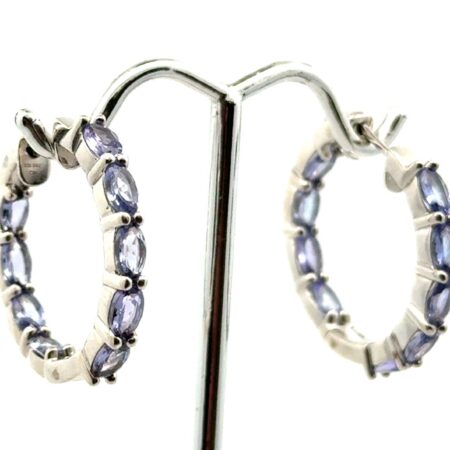 .925 Sterling Silver Hinged Hoop Earrings, 1”, 7.6g