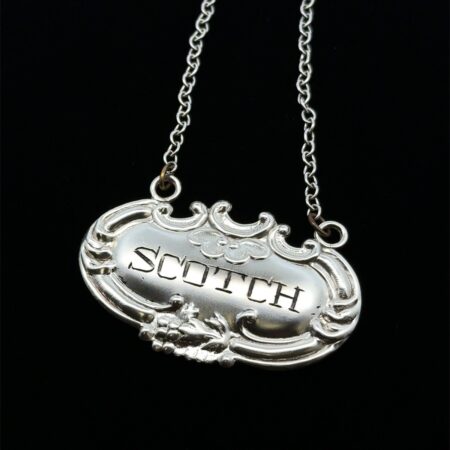 .925 Sterling Silver Scotch Liquor Decanter Tag, 9.6g