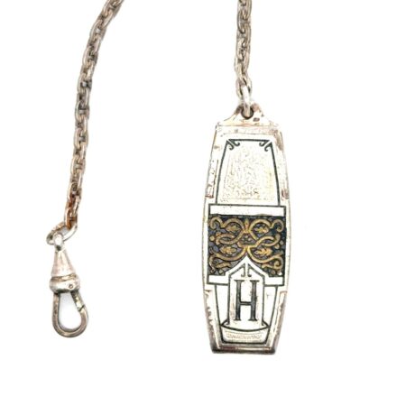 Vintage Hickock Beltogram Silver Plate Belt Loop Watch Chain, 8.3g