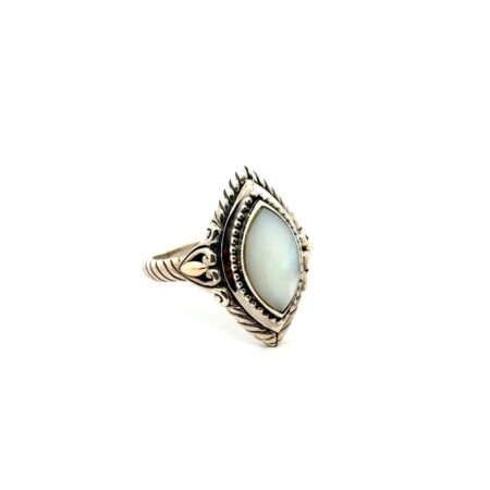 Robert Manse 925 Sterling Silver + 18k Gold Accent Mother Of Pearl Ring Size-10