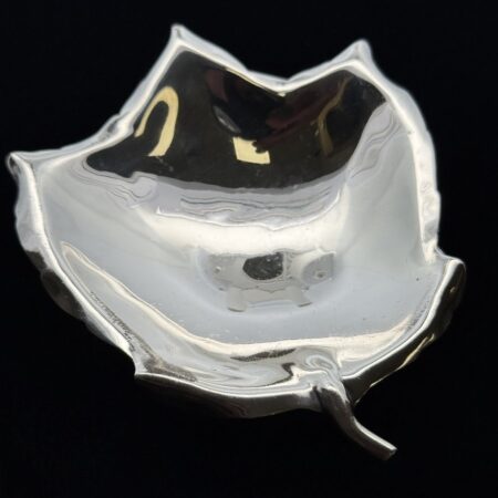 Alfredo Sciarrotta 925 Sterling Silver Handmade Leaf Dish - 1B, 61.1g