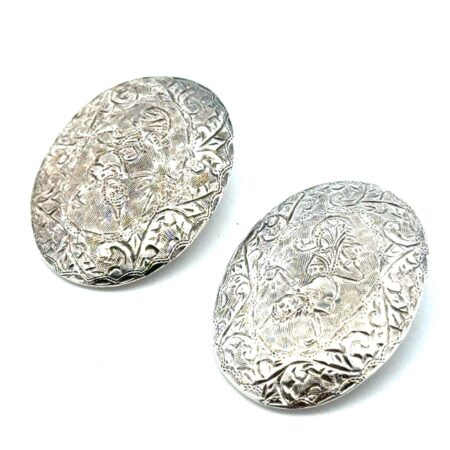 .925 Sterling Silver SIAM Clip-On Earrings, 9.9g