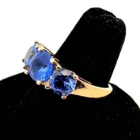 .925 Sterling Silver UTC925 Blue Crystal Ring, Size-6.5, 6.5g