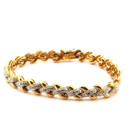 7” Ross Simons Gold Vermeil 925 Sterling Silver Woven Link Bracelet 21g