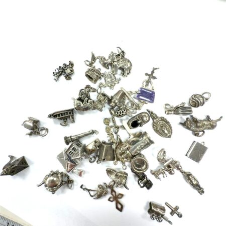 Vintage Lot of 40 Sterling Silver Charms - 127.5 grams