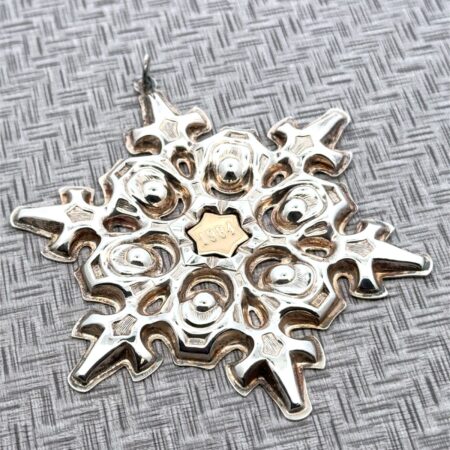 Gorham Sterling Silver 1984 Annual Christmas Snowflake Ornament, GF Center 19.3g