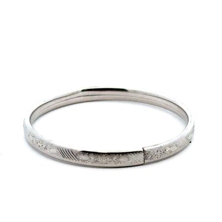 5.5”x4.8mm 925 Sterling Silver Split Bangle Child’s Bracelet, 6.3g