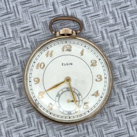 Vintage Elgin 10k RGP 15 Jewel 546 Manual Wind Pocket Watch, Working