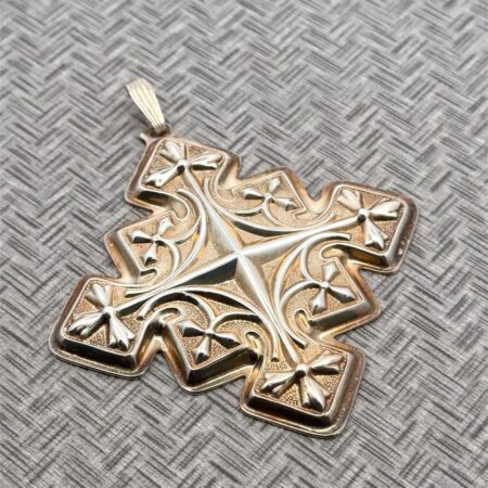 Reed & Barton Sterling Silver 1979 Christmas Cross Ornament Orig Box/Pouch 16.1g