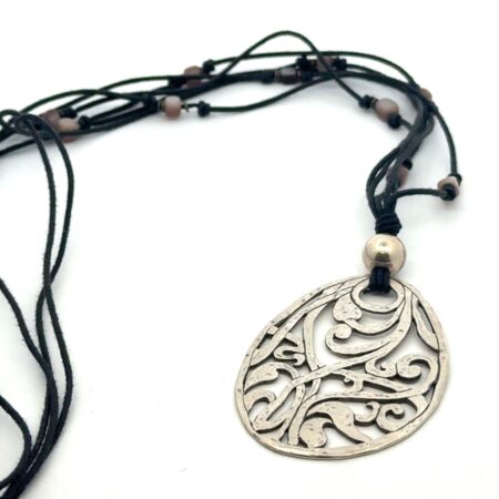 Silpada N1805 925 Sterling Silver Gray Shell Bead Pendant Necklace, 12.2g
