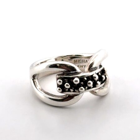 Size: 7 Michael Dawkins Thailand 925 Sterling Silver Modernist Band Ring 8.6g