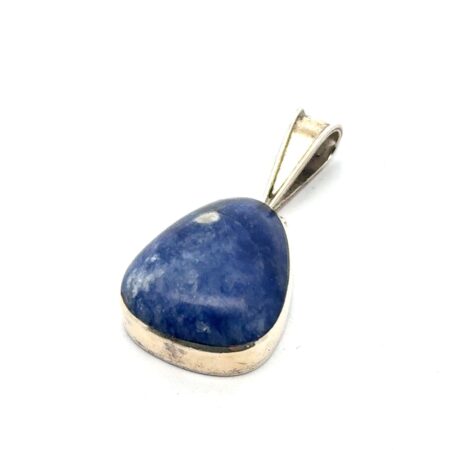 Mexico 925 Sterling Silver Sodalite Stone Pendant, 14.7g