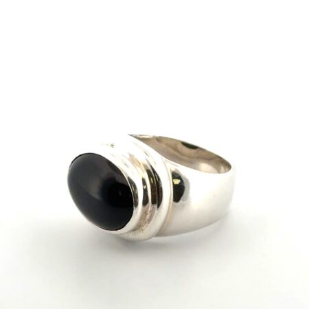 Size: 9 Joseph Esposito 925 Sterling Silver Oval Black Onyx Ring 12.9g