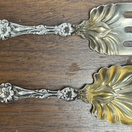 Whiting Manuf. Co Lily Pattern A. Stowell & Co. Solid Salad Serving Set, 224g