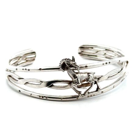 8” .925 Sterling Silver Multi Strand Sculpted Ram Cuff Bracelet, 41.3g